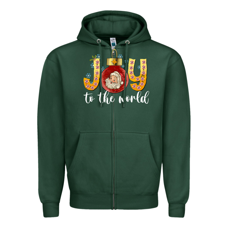 Joy To The World Zipper Hoodie by CowhideDigitalArt | Teevron