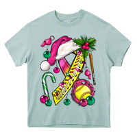Arona Pink Christmas Breast Cancer Ribbon Softball Heavy Core Tee - BundleAndBundleShop