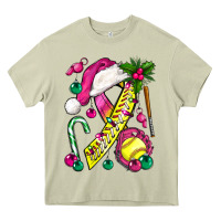 Mossy Pink Christmas Breast Cancer Ribbon Softball Heavy Core Tee - BundleAndBundleShop