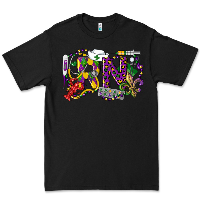 Rn Registered Nurse Mardi Gras Premium Tee by LillyAllenDesigns | Teevron