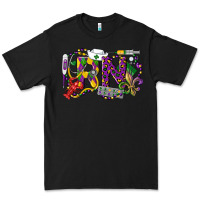 Black RN Registered Nurse Mardi Gras Premium Tee - LillyAllenDesigns