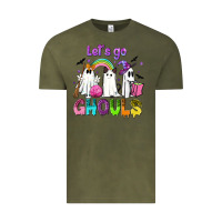 Vintage Olive Let's go ghouls Vintage Tee - NancyCooperArtShop