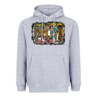 Heather Grey mini western Heavyweight Hoodie - RacoonDesign