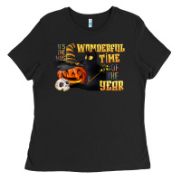 Black wonderful time of the year halloween Ladies Tee - LillyAllenDesigns