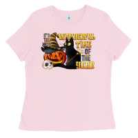 Bubblegum Pink wonderful time of the year halloween Ladies Tee - LillyAllenDesigns