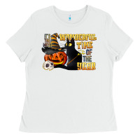 White wonderful time of the year halloween Ladies Tee - LillyAllenDesigns