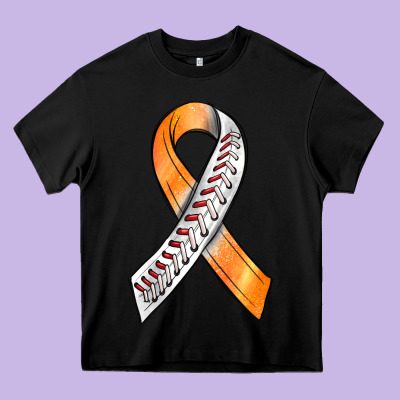 Kidney Cancer Ribbon Baseball Heavy Core Tee Designed By Bundleandbundleshop
