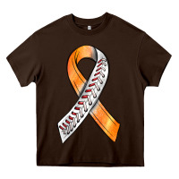 Chocolate Brown Kidney Cancer Ribbon Baseball Heavy Core Tee - BundleAndBundleShop