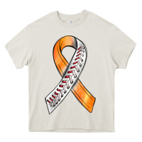 Cream Kidney Cancer Ribbon Baseball Heavy Core Tee - BundleAndBundleShop