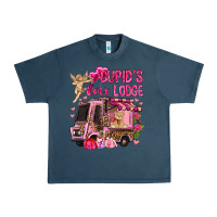 Midnight Navy Cupid's love lodge with truck Valentine's Day Urban Heavy Tee - HowdyJamesFarm