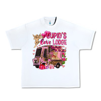 White Cupid's love lodge with truck Valentine's Day Urban Heavy Tee - HowdyJamesFarm