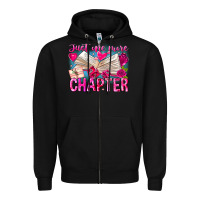 Black Just One More Chapter Zipper Hoodie - CowhideDigitalArt