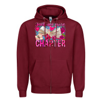 Burgundy Just One More Chapter Zipper Hoodie - CowhideDigitalArt
