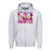 Heather Grey Just One More Chapter Zipper Hoodie - CowhideDigitalArt