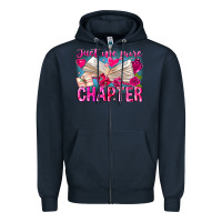 Navy Just One More Chapter Zipper Hoodie - CowhideDigitalArt