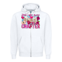 White Just One More Chapter Zipper Hoodie - CowhideDigitalArt