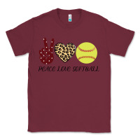 Burgundy Peace Love Softball Classic Tee - Bettercallsaul