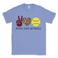 Colony Blue Peace Love Softball Classic Tee - Bettercallsaul