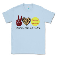 Dusty Blue Peace Love Softball Classic Tee - Bettercallsaul