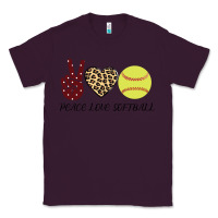 Plum Peace Love Softball Classic Tee - Bettercallsaul