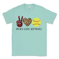 Seafoam Peace Love Softball Classic Tee - Bettercallsaul