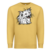 Antique Gold Drawing Cat Premium Sweatshirt - RacoonDesign