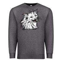 Charcoal Heather Drawing Cat Premium Sweatshirt - RacoonDesign
