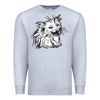 Heather Grey Drawing Cat Premium Sweatshirt - RacoonDesign