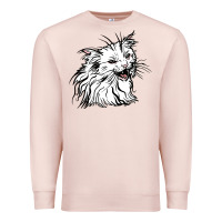 Pale Pink Drawing Cat Premium Sweatshirt - RacoonDesign