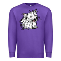 Purple Drawing Cat Premium Sweatshirt - RacoonDesign