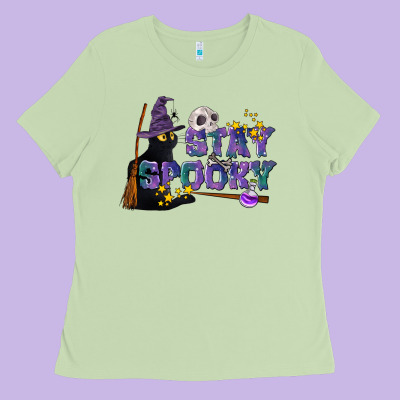 Stay Spooky With Black Cat Ladies Tee Designed By Lillyallendesigns