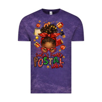 Cloud Purple santas favorite postal worker afro messy bun Vintage Tee - texasbilliewilder