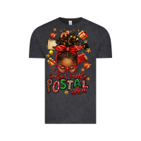 Vintage Black santas favorite postal worker afro messy bun Vintage Tee - texasbilliewilder