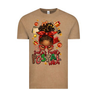 Vintage Coffee santas favorite postal worker afro messy bun Vintage Tee - texasbilliewilder