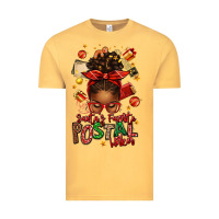 Vintage Mustard santas favorite postal worker afro messy bun Vintage Tee - texasbilliewilder