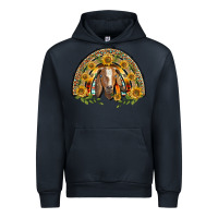 Navy Western Leopard Sunflower Goat Rainbow Urban Hoodie - BarkalooDesign