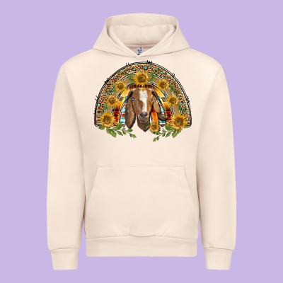 Western Leopard Sunflower Goat Rainbow Urban Hoodie Designed By Barkaloodesign