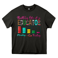 Asphalt Battery Life Of A Educator Heavy Core Tee - BundleAndBundleShop
