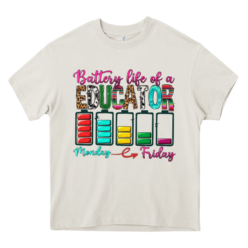 Battery Life Of A Educator Heavy Core Tee by BundleAndBundleShop | Teevron