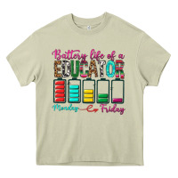 Mossy Battery Life Of A Educator Heavy Core Tee - BundleAndBundleShop