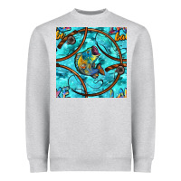 Heather Grey Lake Babe And Fish With Camouflage Seamless Pattern Heavyweight Sweatshirt - BundleAndBundleShop