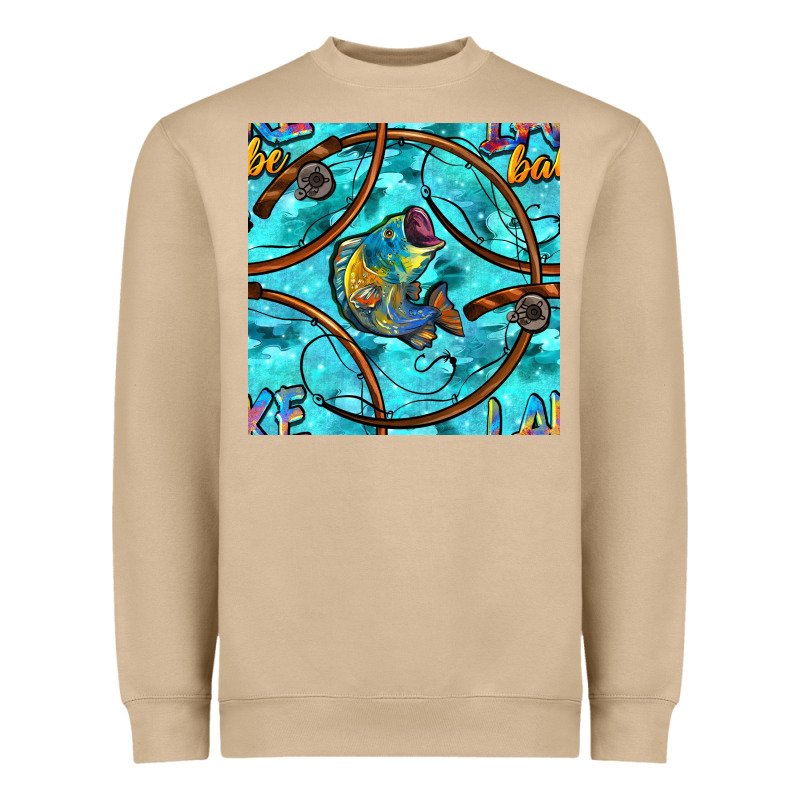 Lake Babe And Fish With Camouflage Seamless Pattern Heavyweight Sweatshirt by BundleAndBundleShop | Teevron