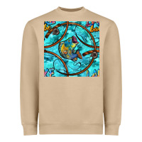 Mushroom Lake Babe And Fish With Camouflage Seamless Pattern Heavyweight Sweatshirt - BundleAndBundleShop