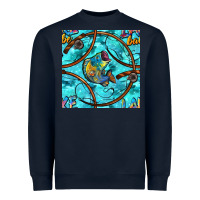 Navy Lake Babe And Fish With Camouflage Seamless Pattern Heavyweight Sweatshirt - BundleAndBundleShop