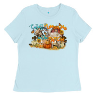 Baby Blue cutest pumpkins in the patch Ladies Tee - LillyAllenDesigns