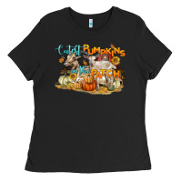 Black cutest pumpkins in the patch Ladies Tee - LillyAllenDesigns