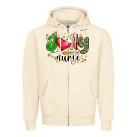 Sandshell Jolly Nurse Black Zipper Hoodie - CowhideDigitalArt