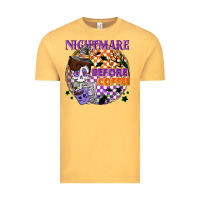 Vintage Mustard Nightmare before the coffee halloween Vintage Tee - NancyCooperArtShop