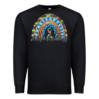 Black autism awareness rainbow Premium Sweatshirt - RacoonDesign