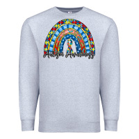 Heather Grey autism awareness rainbow Premium Sweatshirt - RacoonDesign